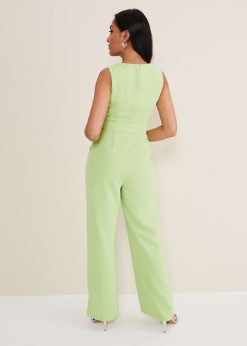 Phase Eight Petite Lissia Wide Leg Jumpsuit Green Canada | IXNQUO-347